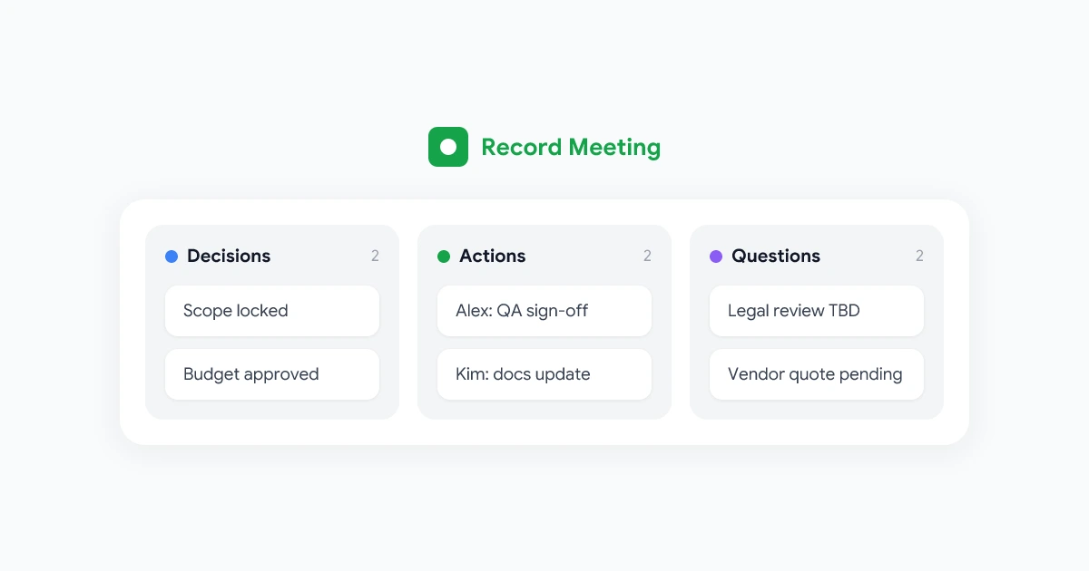 Async Meeting Recap Template for Remote Teams