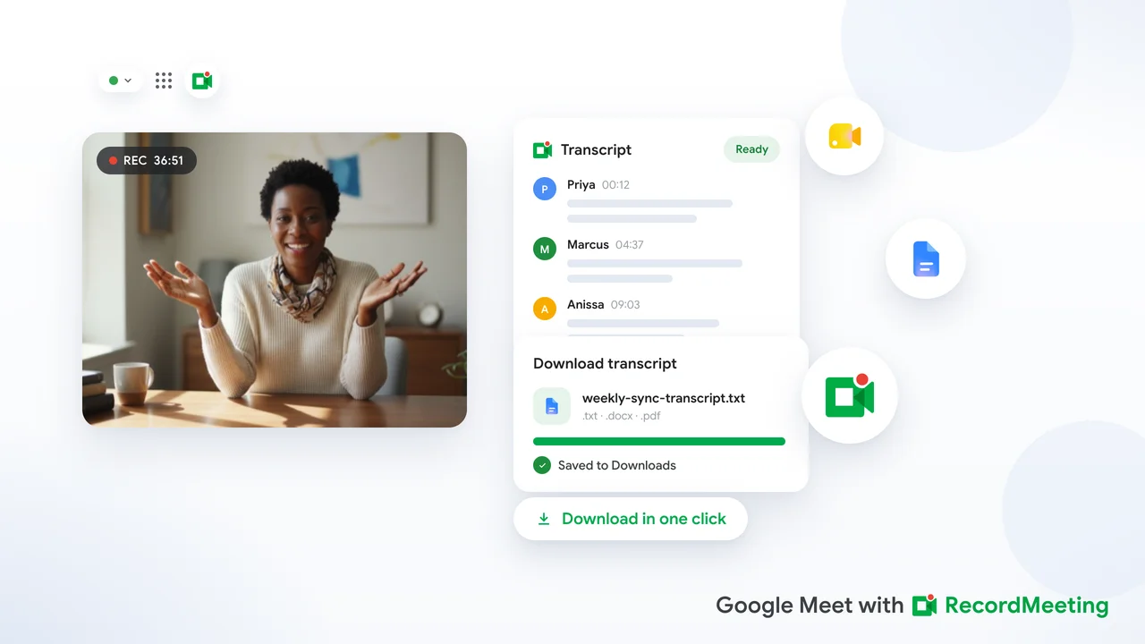 Så här laddar du ner en transkription från Google Meet (2026-guide)