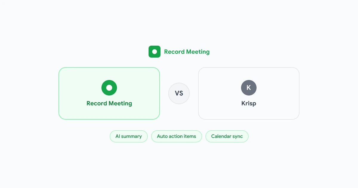 Record Meeting vs Krisp - Noise Cancellation vs Full AI