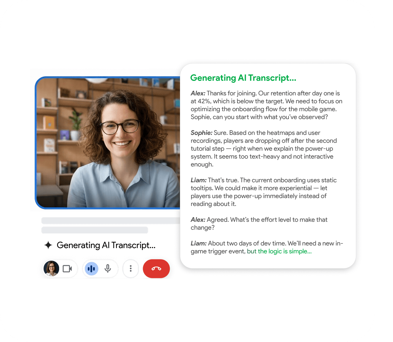 Get Telegram call transcript